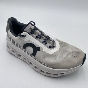 On Cloudmonster Shoes Men Sz 7.5 Running White Black‎ CloudTec Sneakers SEE PICS
